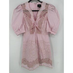 Bardot Embroidered Doily Dress In Blush Women’s 4 Read $208